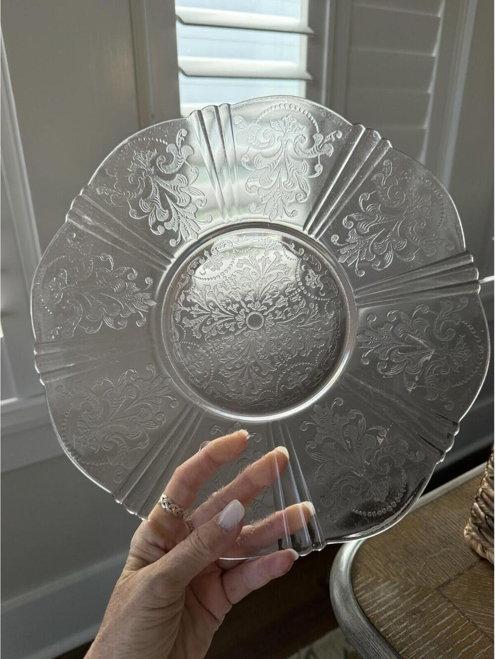 Depression Glass Large Plate American Sweetheart Macbeth Evans 1930s See Desc